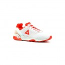 Le Coq Sportif Lcs R Xvi Blured Blanc / Fiery Coral - Chaussures Baskets Basses Femme Magasin De Sortie